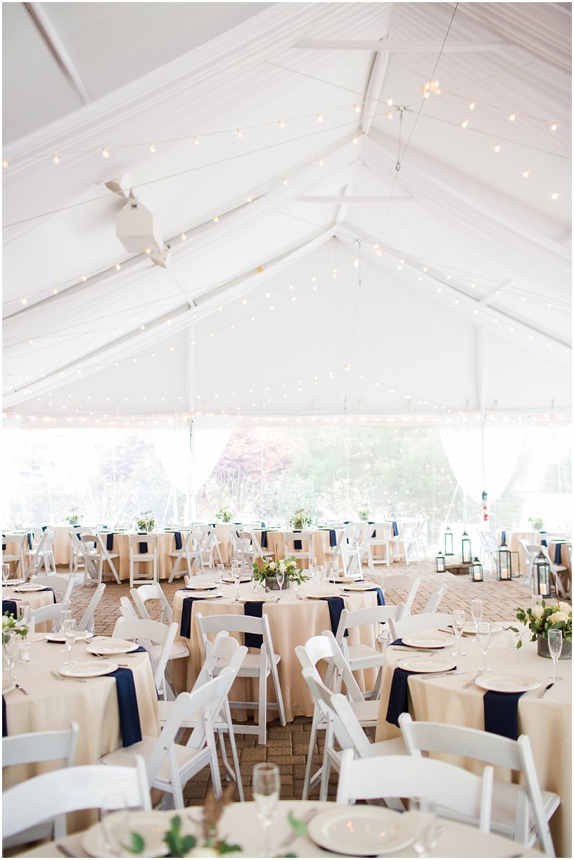 TAUPE AND NAVY RECEPTION TENT 